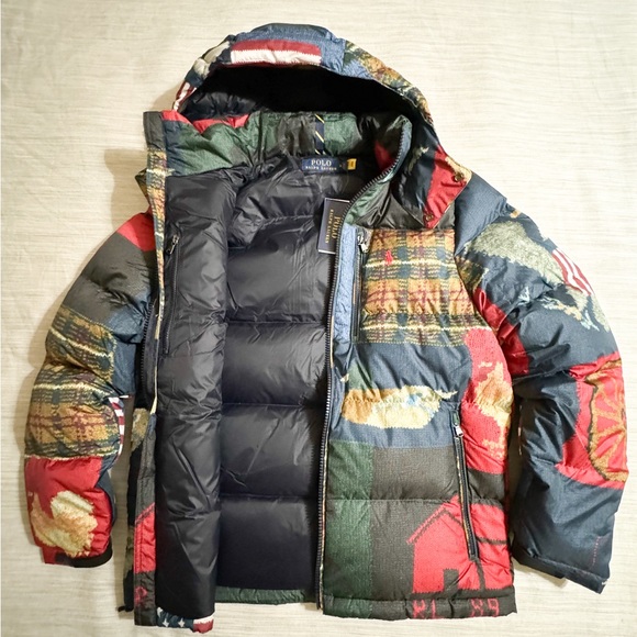 Polo Ralph Lauren Water Repellent Quilted Americana Flag Patchwork Down Jacket😳 - Picture 9 of 16